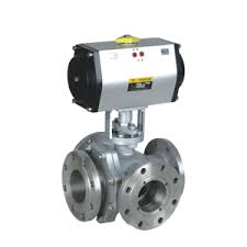 4-Way Pneumatic Ball Valve:Flanged Ends,DN15-150MM,PN16-150lb